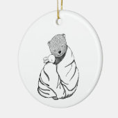 Bären & Bunny in einer Decke Couple First Chrismta Keramik Ornament (Links)