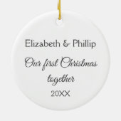 Bären & Bunny in einer Decke Couple First Chrismta Keramik Ornament (Hinten)