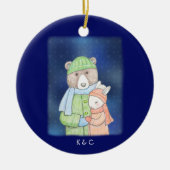 Bären & Bunny Sweet Rabbit und Bärenkupplung Custo Keramik Ornament (Vorne)