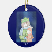 Bären & Bunny Sweet Rabbit und Bärenkupplung Custo Keramik Ornament (Links)