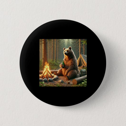 Bären Camping Button (Vorderseite)
