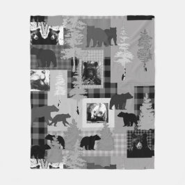 Bären-Collage Fleecedecke