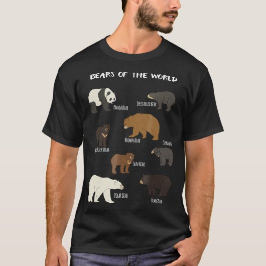 Bären des Grizzly Bear Panda Black Polar T-Shirt (Vorderseite)