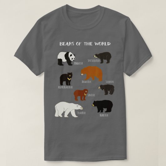 Bären des Grizzly Bear Panda Black Polar T-Shirt (Design vorne)