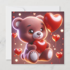 Bären, die ein Herz für den Valentinstag halten Feiertagskarte