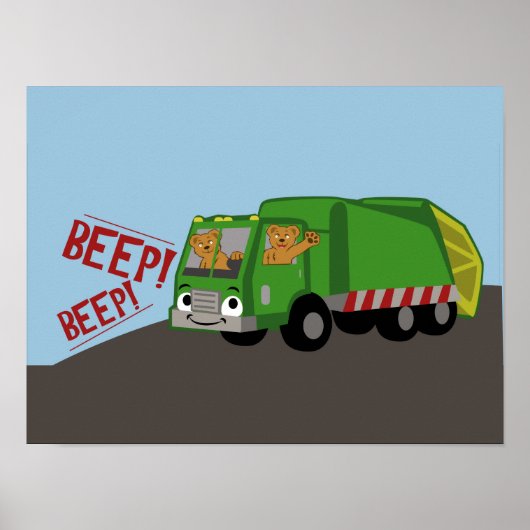 Bären, die einen LKW fahren Poster (Vorne)