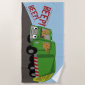 Bären, die einen LKW fahren Strandtuch (Vorderseite)