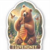 Bären, die Honig aus Honigwaben essen Aufkleber (Vorderseite)