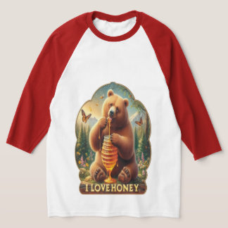Bären, die Honig aus Honigwaben essen T-Shirt
