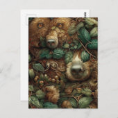 Bären, die sich im Wald auf der Postkarte versteck (Vorne/Hinten)