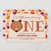 Bären drehen einen Fall Tier ersten Geburtstag Einladung (Vorne/Hinten)