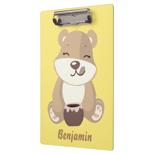 Bären essen Honig Klemmbrett (Links)