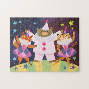 Bären, Fox und Tiger Pierrot Clown Jigsaw Puzzle