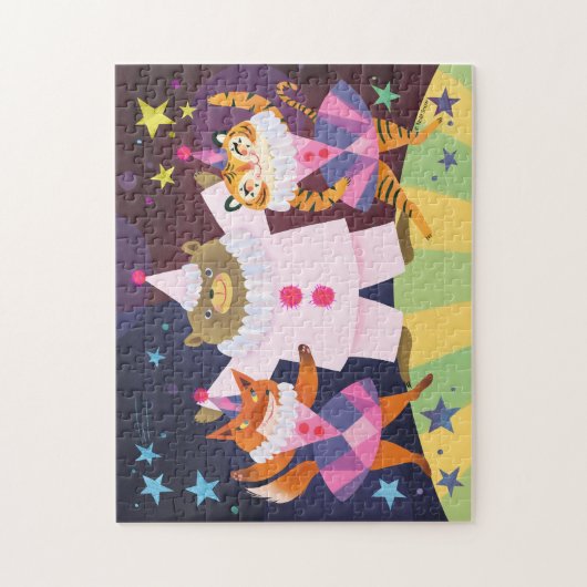 Bären, Fox und Tiger Pierrot Clown Jigsaw Puzzle (Vertikal)