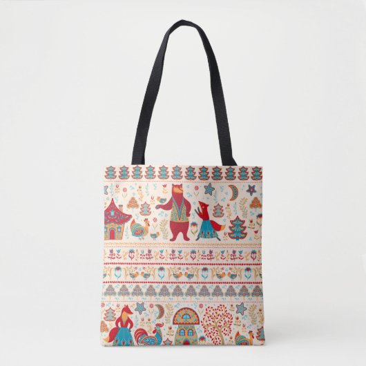 Bären, Fuchs, Hähnchen und Huhn mit Huhn, Feen ode Tasche (Vorderseite)