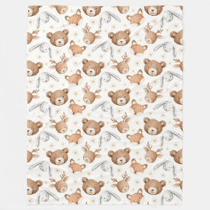 Bären Füchse Kaninchen Hirsche Fleecedecke