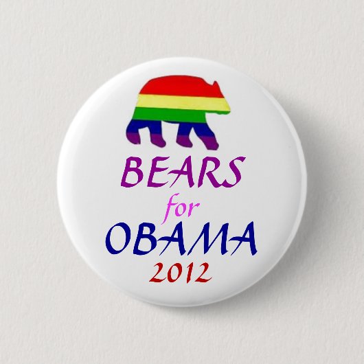 BÄREN FÜR OBAMA 2012 BUTTON (Vorderseite)