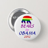 BÄREN FÜR OBAMA 2012 BUTTON (Vorne & Hinten)