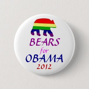 BÄREN FÜR OBAMA 2012 BUTTON
