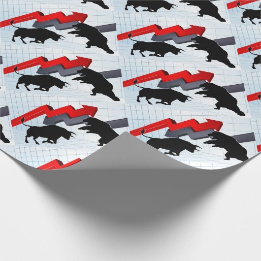 Bären gegen Stier-Börse-Konzept Geschenkpapier (Ecke)