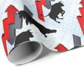 Bären gegen Stier-Börse-Konzept Geschenkpapier (Rolleneckpunkt)