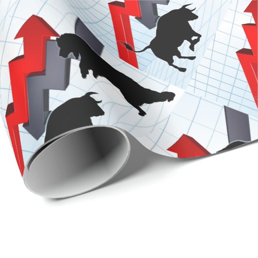 Bären gegen Stier-Börse-Konzept Geschenkpapier (Rolleneckpunkt)