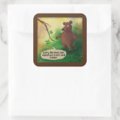 Bären gehen in den Woods Funny Rick London Quadratischer Aufkleber (Tasche)