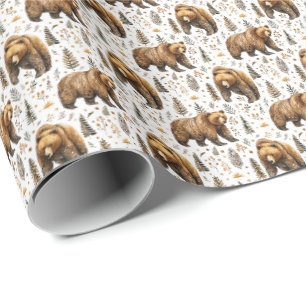 Bären-Geschenkpapier mit Wildtiermotiven Geschenkpapier