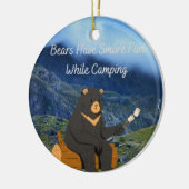 Bären haben beim Camping mehr Spaß Keramik Ornament (Links)