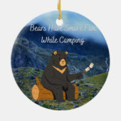 Bären haben beim Camping mehr Spaß Keramik Ornament (Hinten)