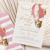 Bären-Heißluftballon-Einladung