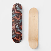 Bären, Hirsche, Eule, Fuchs und Hasen Muster Skateboard (Vorderseite)