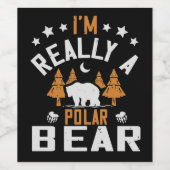 Bären - Ich bin wirklich ein Eisbär Weinetikett (Einzelnes Label)