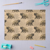 Bären im Braunen Dekoupage Seidenpapier (Basteln)