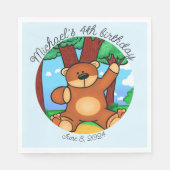 Bären im Grasland Geburtstag Serviette (Vorderseite)