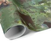 Bären im Holzumschlagpapier Geschenkpapier (Rolleneckpunkt)