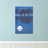 Bären im Mondschein - Berghof, Oregon Leinwanddruck (Insitu (Holzboden))