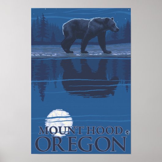 Bären im Mondschein - Berghof, Oregon Poster (Vorne)