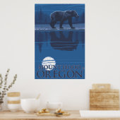 Bären im Mondschein - Berghof, Oregon Poster (Küche)