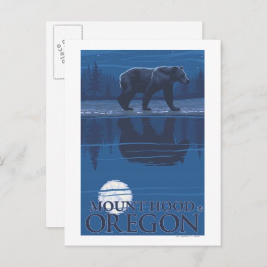 Bären im Mondschein - Berghof, Oregon Postkarte (Vorne/Hinten)