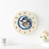 Bären im Moonlight Boy Baby Duschgeschenk Große Wanduhr (Zuhause)