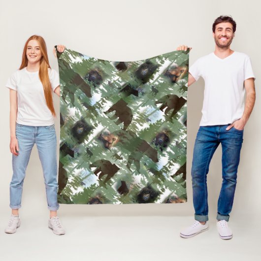 Bären im Wald Fleecedecke (Beispiel)