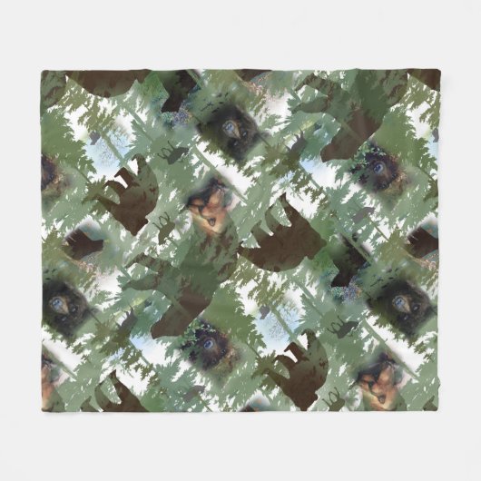 Bären im Wald Fleecedecke (Vorderseite (Horizontal))