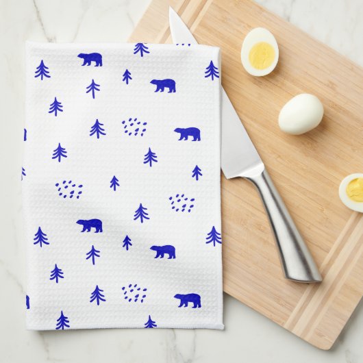 Bären im Wald Geschirrtuch (Viertel Falte)