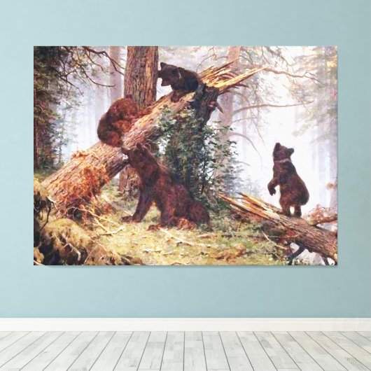 Bären im Wald Leinwanddruck (Insitu (Holzboden))