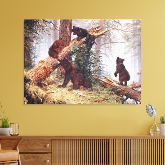 Bären im Wald Leinwanddruck (Insitu (Wohnzimmer))