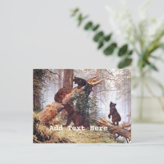 Bären im Wald Postkarte (Stehend Vorderseite)