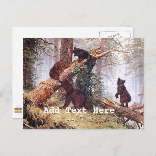 Bären im Wald Postkarte (Vorne/Hinten)