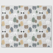 Bären im Waldmuster Panda Teddy-Polar-Bär Geschenkpapier (Flach)