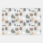 Bären im Waldmuster Panda Teddy-Polar-Bär Geschenkpapier Set (Vorderseite)